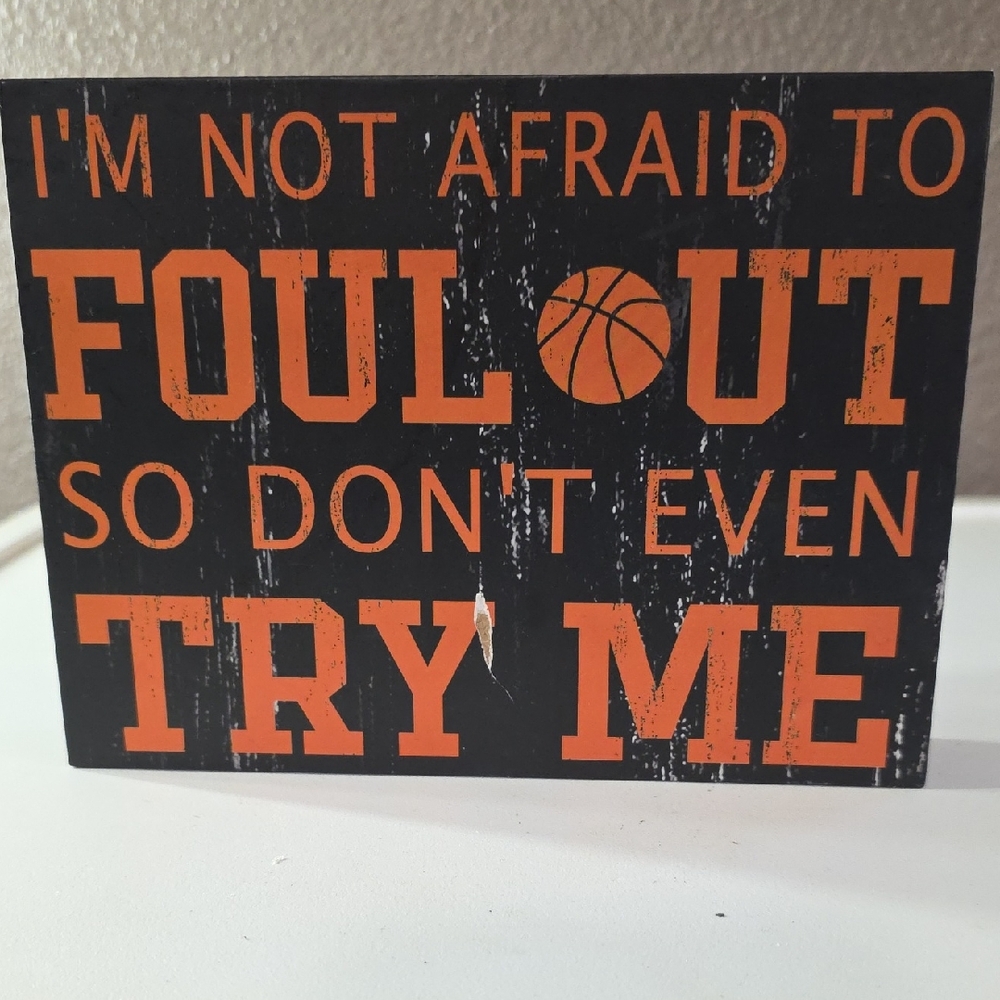Black and Orange Basketball Sign